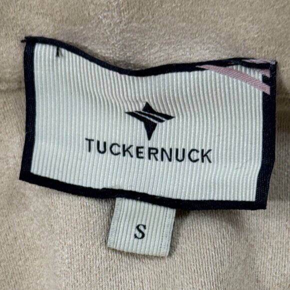 Tuckernuck Women's Beige Faux Suede 3/4 Sleeve Pullover Top Sz S - Picture 6 of 8